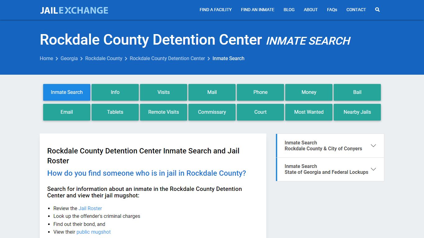 Rockdale County Detention Center Inmate Search - Jail Exchange